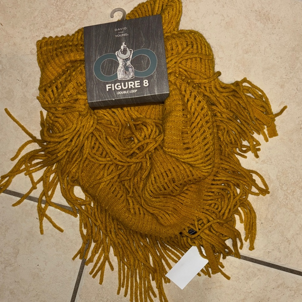 David and Young Mustard Double Loop Scarf